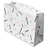Geometrisches Muster 32 Große Geschenktüte (Rückseite Schrägansicht)