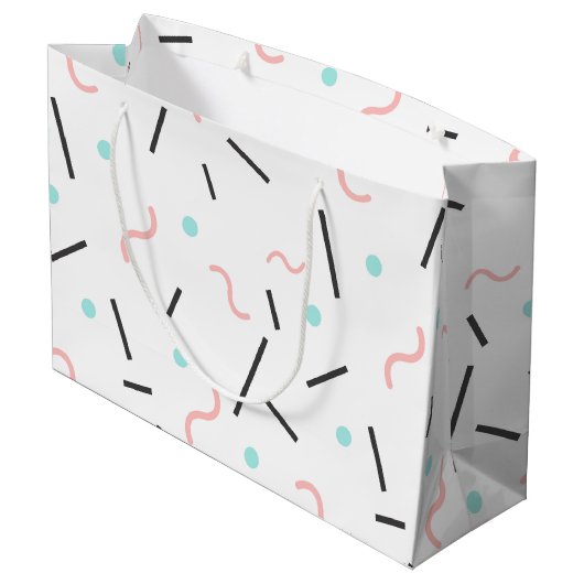 Geometrisches Muster 32 Große Geschenktüte (Rückseite Schrägansicht)