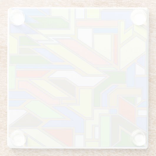 Geometrisches Muster 3 Glasuntersetzer (Rückseite)