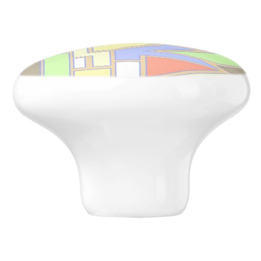 Geometrisches Muster 3 Keramikknauf (Seitenansicht)