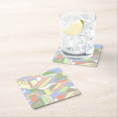 Geometrisches Muster 3 Rechteckiger Pappuntersetzer (Vor Ort)