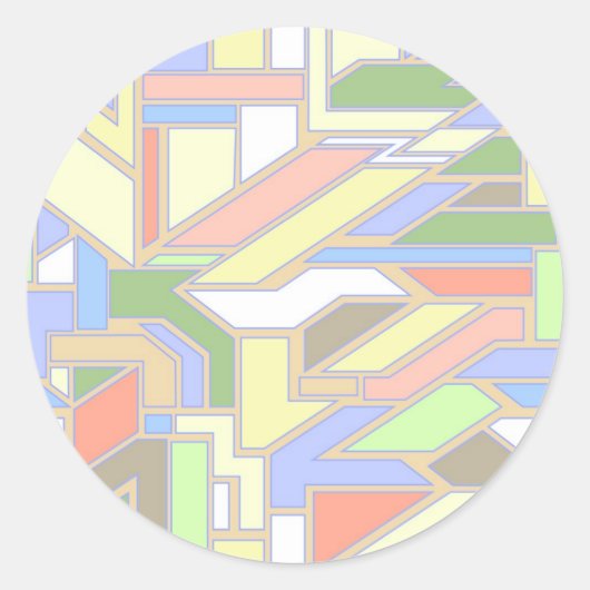 Geometrisches Muster 3 Runder Aufkleber (Vorderseite)