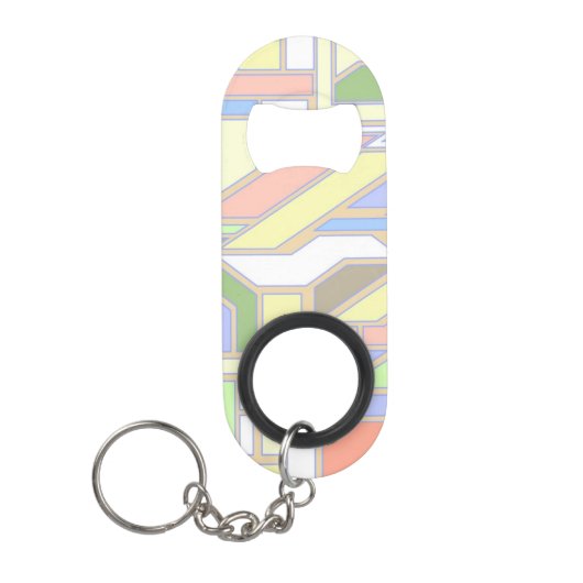 Geometrisches Muster 3 Schlüsselanhänger Flaschenöffner (Vorderseite)