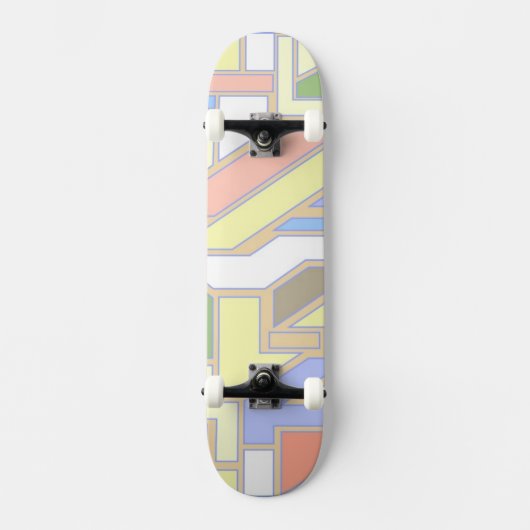 Geometrisches Muster 3 Skateboard (Vorderseite)