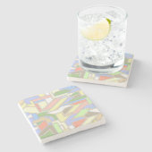 Geometrisches Muster 3 Steinuntersetzer (Seitenansicht)