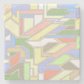 Geometrisches Muster 3 Steinuntersetzer (Vorderseite)