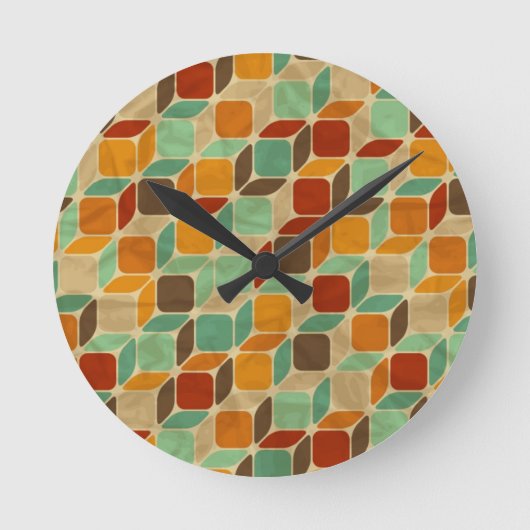 geometrisches Muster 4 Runde Wanduhr (Vorderseite)