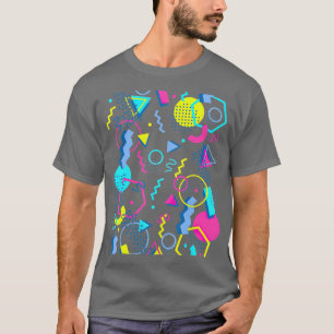 Geometrisches Muster 80er 90er Memphis-Stil T-Shirt