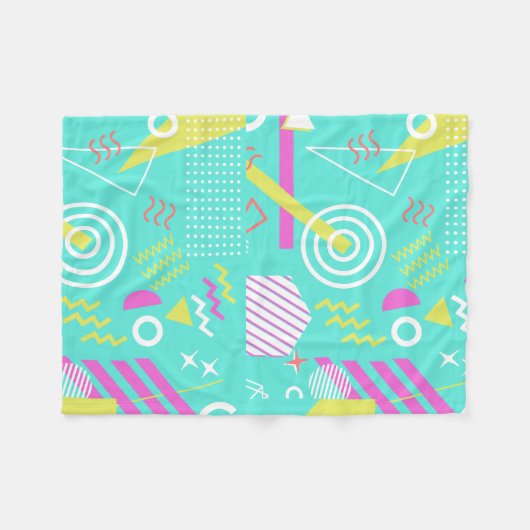 geometrisches Muster 90s Fleecedecke (Vorderseite (Horizontal))