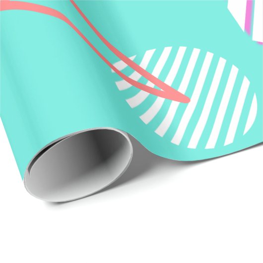 geometrisches Muster 90s Geschenkpapier (Rolleneckpunkt)
