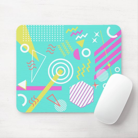 geometrisches Muster 90s Mousepad (Mit Mouse)