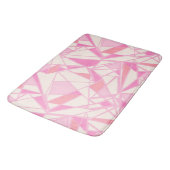 Geometrisches Muster abstrakt Farbe rosa Badematte (Schrägansicht)