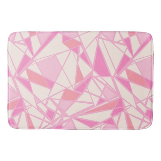 Geometrisches Muster abstrakt Farbe rosa Badematte (Vorderseite)