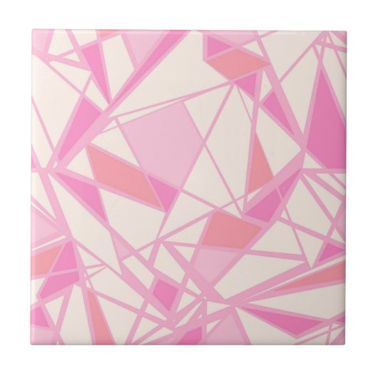 Geometrisches Muster abstrakt Farbe rosa Fliese (Vorderseite)