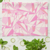 Geometrisches Muster abstrakt Farbe rosa Geschirrtuch (Gefaltet)