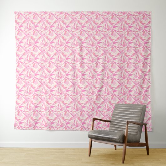 Geometrisches Muster abstrakt Farbe rosa Wandteppich (Beispiel (Horizontal))