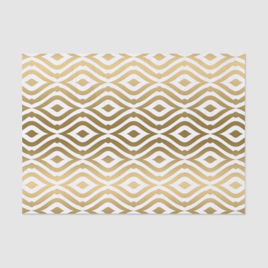 Geometrisches Muster auf weißem Hintergrund Seidenpapier (Vorderseite)