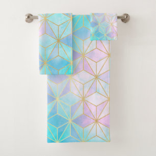 Geometrisches Muster aus eim Glas Badhandtuch Set