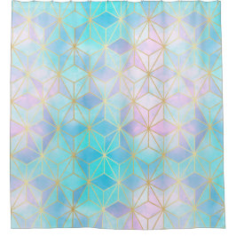 Geometrisches Muster aus eim Glas Duschvorhang