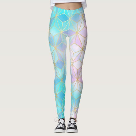 Geometrisches Muster aus eim Glas Leggings (Vorderseite)