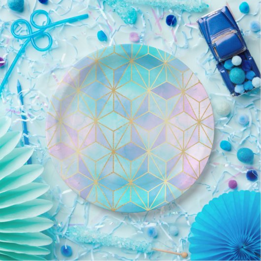 Geometrisches Muster aus eim Glas Pappteller (Party)