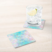 Geometrisches Muster aus eim Glas Rechteckiger Pappuntersetzer (Vor Ort)