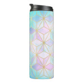 Geometrisches Muster aus eim Glas Thermosbecher (Nach rechts gedreht)