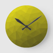 geometrisches Muster aus gelbem dunklem Ober Runde Wanduhr (Vorderseite)