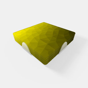 geometrisches Muster aus gelbem dunklem Ober Untersetzer Set