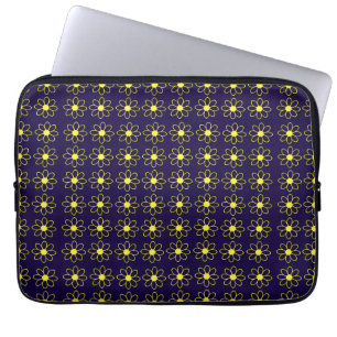 Geometrisches Muster aus gelben Gänseblümchen Laptopschutzhülle