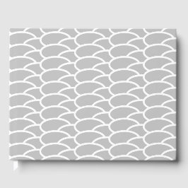 Geometrisches Muster aus gepolstertem, grau-weißem Gästebuch