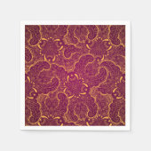 Geometrisches Muster aus Gold und Burgund Serviette (Vorderseite)