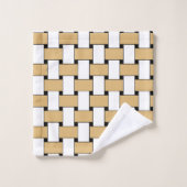 Geometrisches Muster aus Gold und Weiß Badhandtuch Set (Waschlappen)