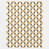 Geometrisches Muster aus Gold und Weiß Fleecedecke (Vorderseite)