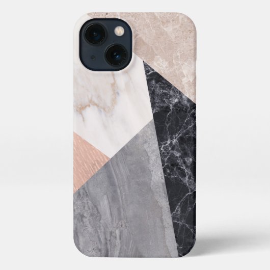 Geometrisches Muster aus Marble iPhone Hülle (Rückseite)