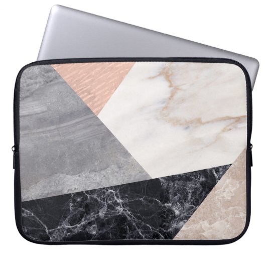 Geometrisches Muster aus Marble Laptopschutzhülle (Vorderseite)