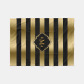 Geometrisches Muster aus monogrammatikalem Gold un Fleecedecke (Vorderseite (Horizontal))