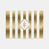 Geometrisches Muster aus monogrammatikalem Gold un Fleecedecke (Vorderseite (Horizontal))