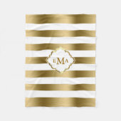 Geometrisches Muster aus monogrammatikalem Gold un Fleecedecke (Vorderseite)