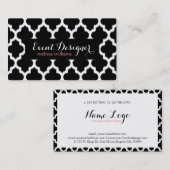 Geometrisches Muster aus schwarz-weißem Quarzglas Visitenkarte (Vorne/Hinten)