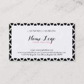 Geometrisches Muster aus schwarz-weißem Quarzglas Visitenkarte (Rückseite)