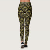 Geometrisches Muster aus schwarzen und goldfarbene Leggings (Rückseite)