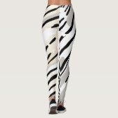Geometrisches Muster aus schwarzen, weißen und gra Leggings (Rückseite)