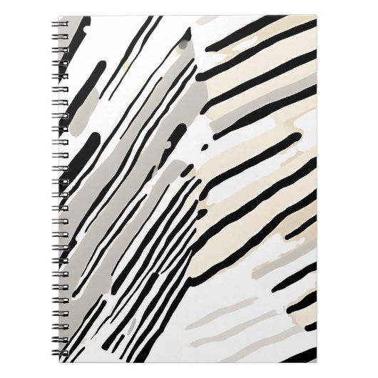 Geometrisches Muster aus schwarzen, weißen und gra Notizblock (Vorderseite)