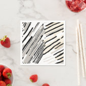 Geometrisches Muster aus schwarzen, weißen und gra Serviette (Beispiel)