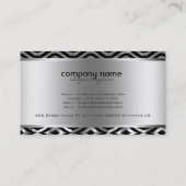 Geometrisches Muster aus schwarzrosa und metallisc Visitenkarte (Rückseite)