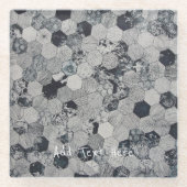 Geometrisches Muster aus Weiß, Grau und Schwarz Glasuntersetzer (Vorderseite)