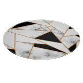 Geometrisches Muster aus weißem Marmor in Gold Schneidebrett (Ecke)