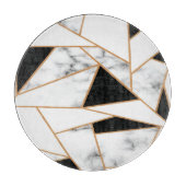 Geometrisches Muster aus weißem Marmor in Gold Schneidebrett (Vorderseite)