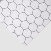 Geometrisches Muster aus weißem und grauem Wabenmu Seidenpapier (Detail)